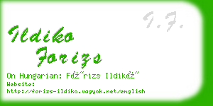 ildiko forizs business card